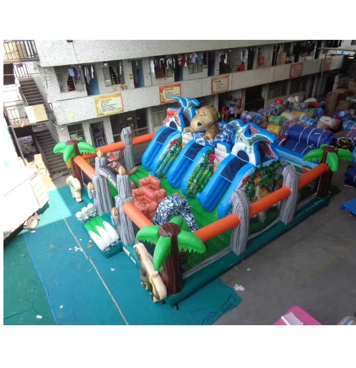 Jurassic Inflatable Bouncer Combo Inflatable Slide Combo Inflatable Playground for Kids