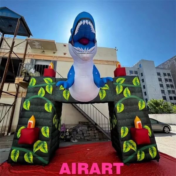 Jurassic-Themenpark Aufblasbarer Bogen mit Dinosaurier-Dekoration Tier-Themen-Party Platz Geschäftsevent Aufblasbarer Bogen Eingang