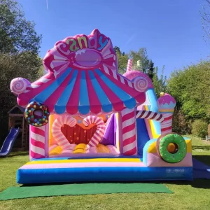 K POP Commercial Girly Inflatable Bouncy Castle Slide Combo Inflatable Bouncer Candy Jumping Castle for Kids Party Rental