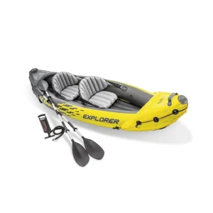 K2 Kayak 2 Person Inflatable PVC Boat Paddles Pump Lightweight for Fishing Drifting Water Activities Rivers Lakes Outdoor