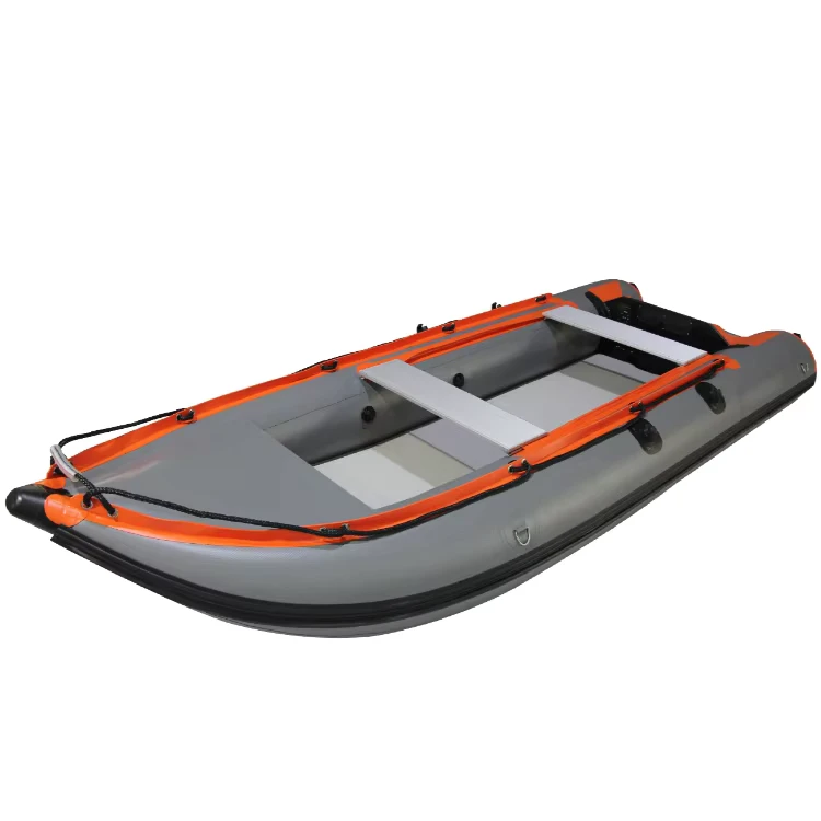 Надувная лодка KAYAK 370 см темного цвета с сертификацией CE и воздушным матом, изготовленная на заказ из Hypalon и ПВХ