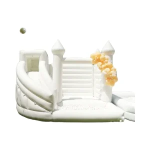 Kids Adult Inflatable White Bounce House Slide PVC Material 400KG Capacity 16 Passengers Customizable Size