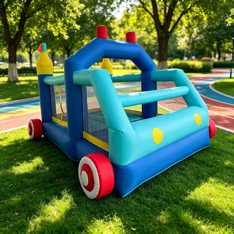Château gonflable pour enfants en forme de grande voiture, utilisation familiale, pour deux enfants