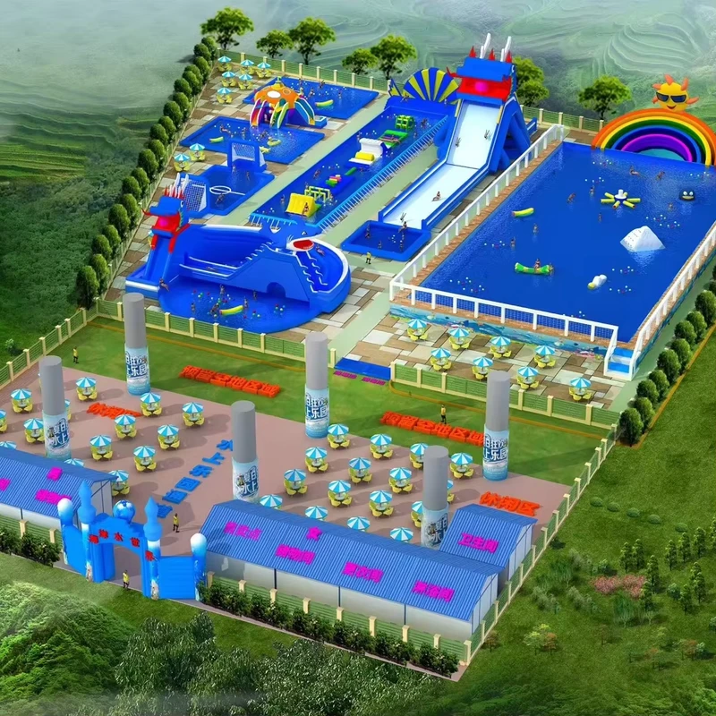 Kids Camp Buiten PVC Opblaasbare Bouncy Castle Glijbaan Springkasteel Maatwerk voor Amusementspark Commercieel Gebruik