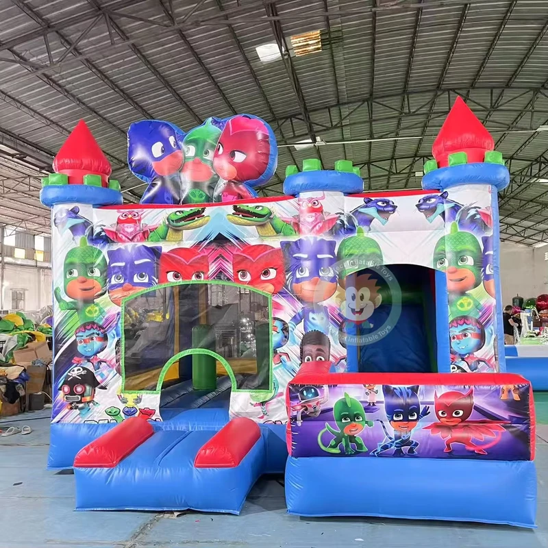 Kids Cartoon Inflatable Bounce with Slide Combo Commercial Bouncing Inflatable Bounce Toys