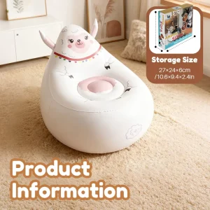 Kids Cartoon Inflatable Couch Portable Blow up Sofa for Camping Travel Indoor Outdoor Furniture