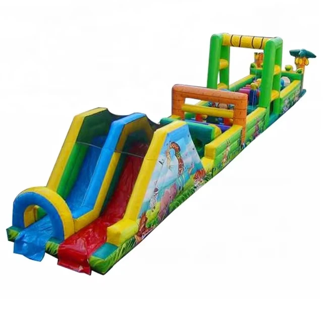 Kids Giant Inflatable Obstacle Course & Bounce Castle Outdoor Playground Toy with 0.55mm PVC Customizable Size 2 Year Warranty