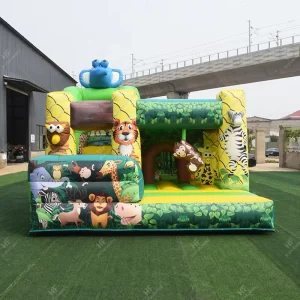 Kids High Quality Inflatable Blue Yellow Green Combo Bouncer and Inflatable Combo Slide and Jumper House with Slide