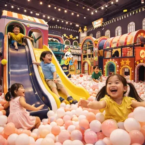 Kids Indoor Playground Equipment Inflatable Soft Play Set for Kids Entertainment Center & Castle with 100+ Capacity