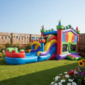 Kids Inflatable Bouncy Castle Flower Vegetable Function Playground Theme Park Obstacle PVC Material Commercial Rental Customized