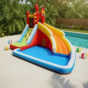 Kids Inflatable Castle Bouncer Combo Water Castle Jumping Animal Theme Slide for Outdoor Children’s Entertainment