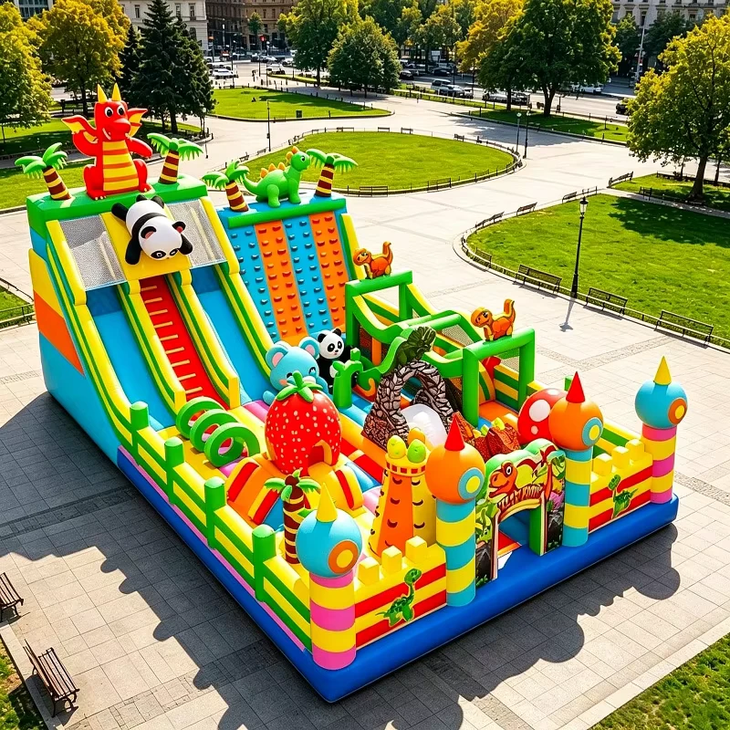 Aufblasbare Spielburgen für Kinder Riesiger aufblasbarer Spielpark aufblasbare Burg mit Rutsche für Outdoor-Trampolin
