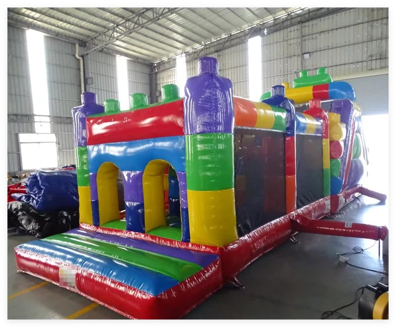 Aufblasbarer Hindernisparcours für Kinder mit Rutsche, Hüpfburg, Spielplatz, aufblasbare Kombi für Outdoor-Partyverleih