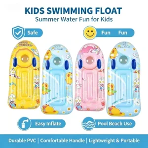 Kids Inflatable Pool Raft with Handles and Viewing Window Custom Printed PVC Swimming Float