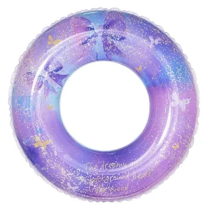 Kids’ Inflatable Swim Ring with Seat Steering Wheel Horn & Bowknot Design Infant Toddler Puddle Jumper Pool Float