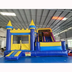Castello gonfiabile commerciale per feste per bambini, gonfiabile rosa con scivolo interno