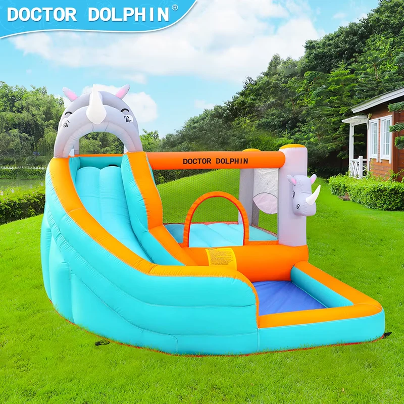 子供用ジャンピングハウス インフレータブルバウンサー ウォータースライド 家庭用 バウンシーハウス インフレータブルスライド 420D+840D オックスフォード生地