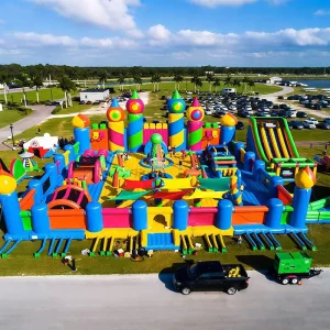 Kids N Adults Indoor Inflatable Theme Park With Obstacle Courses and Sport Game Inside From China Inflatable Playground