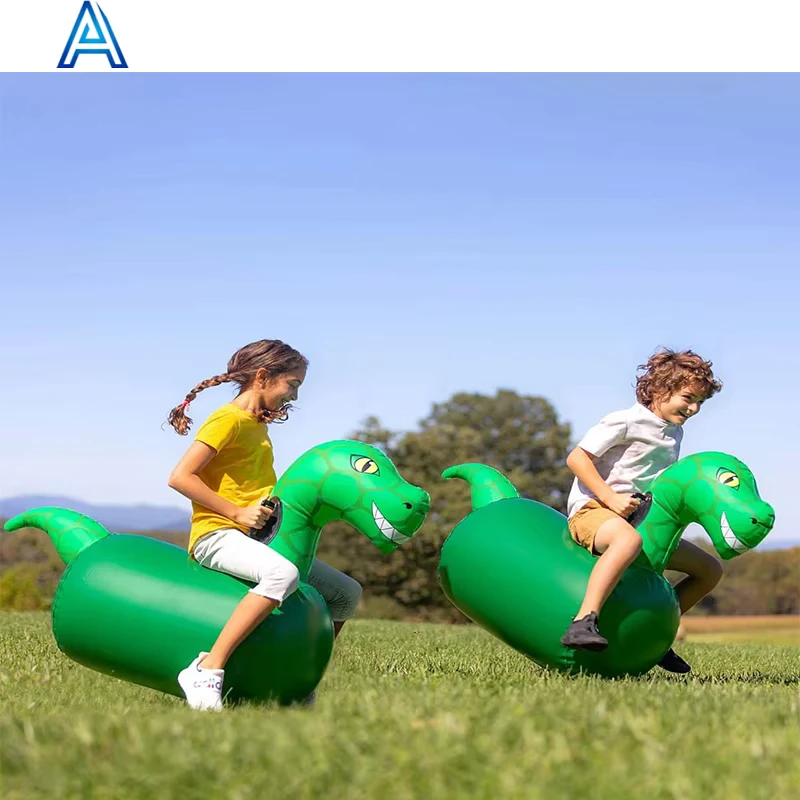 Kinderen OEM aangepaste ontwerp 3D cartoon dinosaurus rijdend speelgoed voor kinderen gazon gras rijdend paard speelgoed