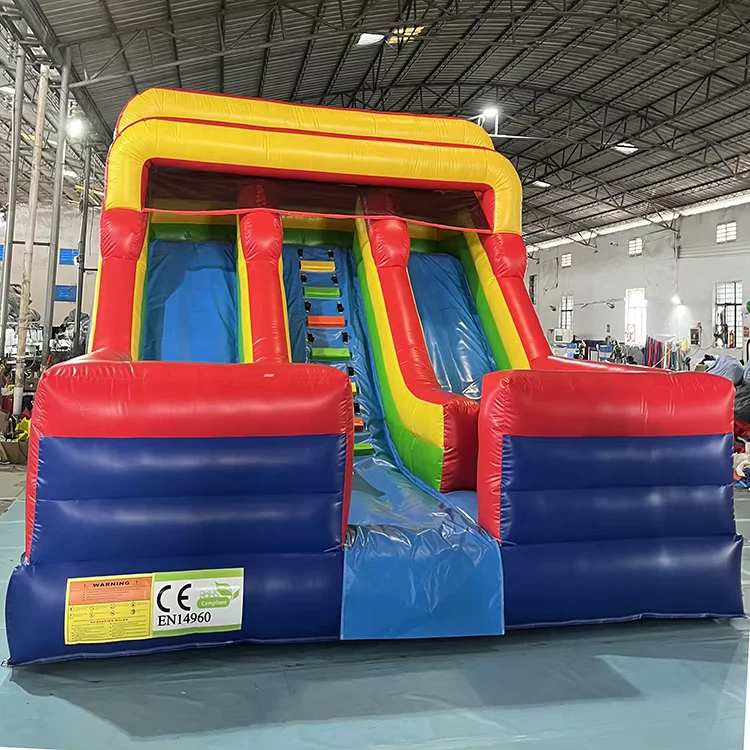 Jogo Inflável para Crianças Estrutura de Água Escorrega Duplo Inflável Comercial