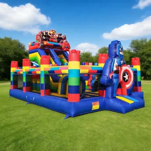 Kids Outdoor Park Jumping Castle Inflatable Cartoon Bouncy House with Slide Moonwalk Combo