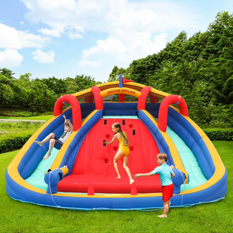 Kids Outdoor Party Double Water Slide Inflatable Bouncer Big Jumping Castle