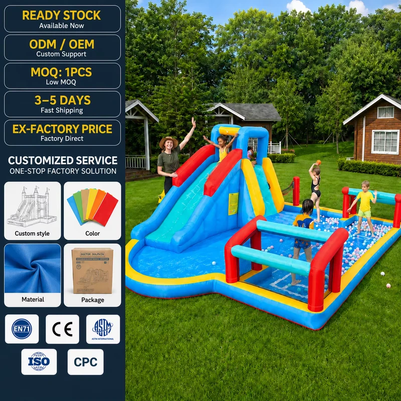 Kids Oxford Inflatable Castle with Pool Water Slide Bounce House for Backyard Party Rentals Castillo Inflable Combo