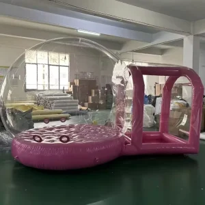 Casa Gonfiabile per Feste per Bambini con Tunnel, Tenda a Bolla Rosa per Feste