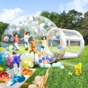 Tenda Bolha Inflável Cristal Gigante para Aluguer de Festas para Crianças, Casa de Balões Infláveis Transparente