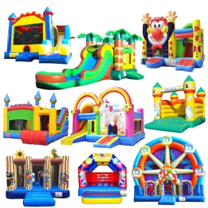 Kinder-Spielplatz, rosa offenes Oberteil, weißes Hochzeitsaufblasbares Sprungschloss, Kombi mit Wasserrutsche für Kinder