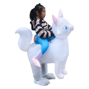 Kids Riding Animals Cats Inflatable Costumes Boys Girls Halloween Cosplay Cartoon Mascot