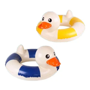 Kids Striped Duck Swim Ring PVC Cartoon Novelty Swimming Floats for Kids Summer Water Party