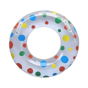 Kids Swim Ring PVC Inflatable Swimming Ring Transparent Color Spot Swimming Tube