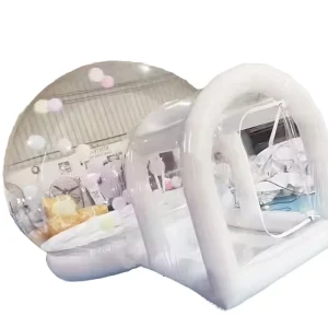Kids White Inflatable Bubble Tent Floor Outdoor PVC Play Dome 6x4m 300-500kg Capacity For Backyard Birthday Parties Family