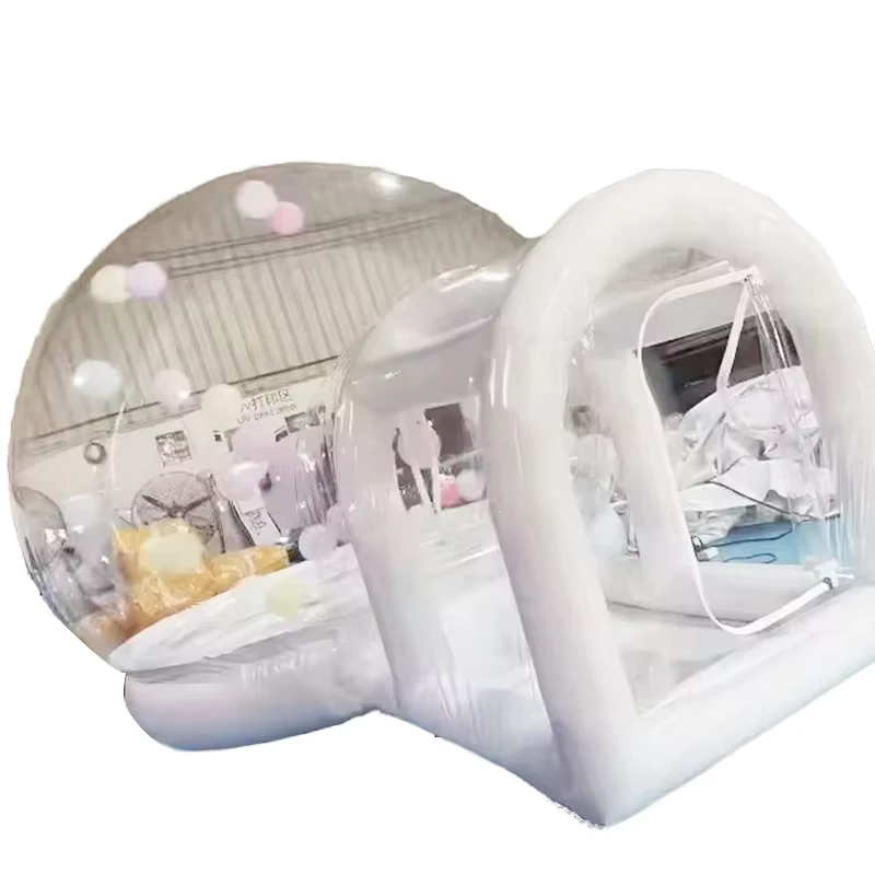 Kids White Inflatable Bubble Tent Floor Outdoor PVC Play Dome 6x4m 300-500kg Capacity For Backyard Birthday Parties Family
