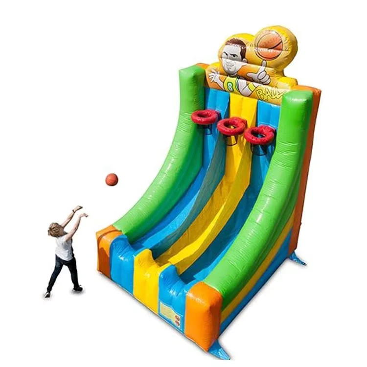 Kids and Adults Inflatable Sport Game 3 in 1 Inflatable Shooting Basketball Games 3 Hoop Basketball Ring Toss Game