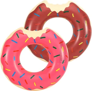 Opblaasbare zwembad floats voor kinderen en volwassenen met cartoonverf, zomer donut zwembadring, strandfeest speelgoed