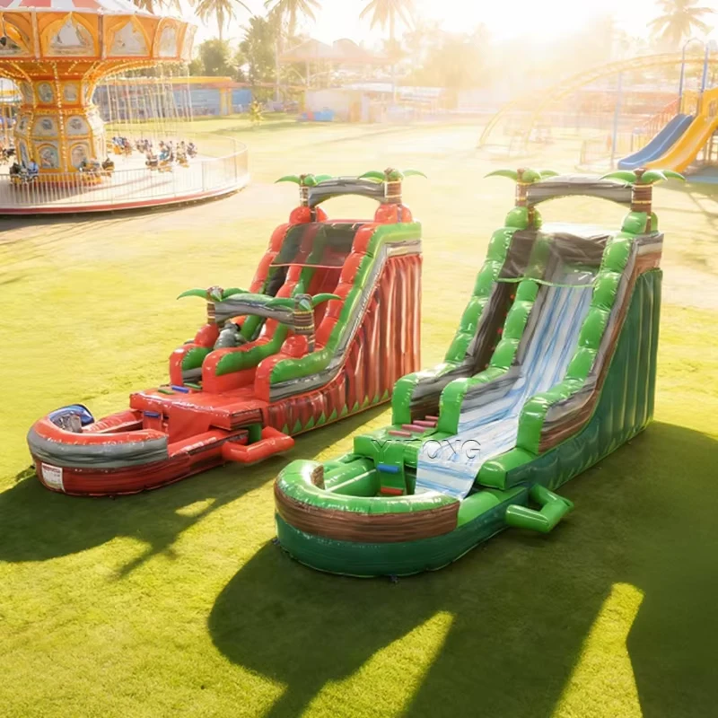 Seluncuran Air Inflatable untuk Anak, Seluncuran Inflatable Komersial untuk Permainan Air