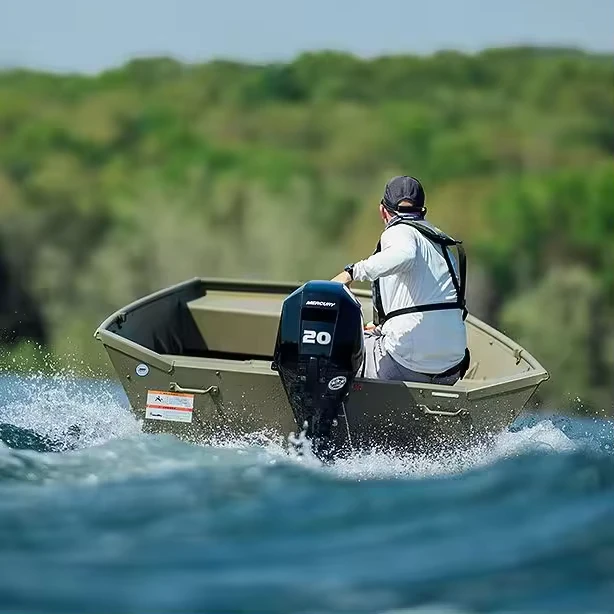 Kinocean Aluminum Jon Boat Perahu Memancing Perahu Bass dengan Konsol dan Sofa