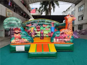Knight Bounce Slide Combo Castle Inflatable Air Jumper Moonwalk Bouncy Slide Combo Obstacle Inflatable Bounce Slides