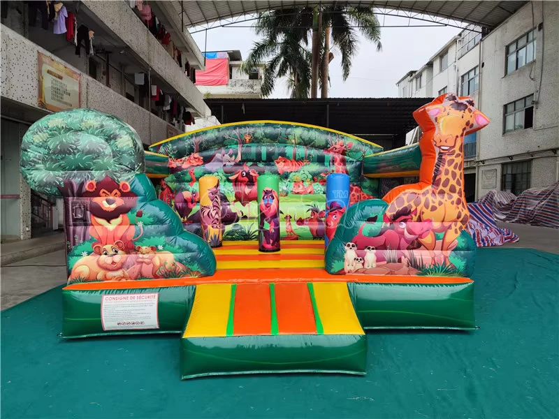 Castillo Inflable Combo de Deslizamiento Knight Air Jumper Moonwalk Deslizamiento Bouncy Combo Obstáculo Deslizamientos Inflables