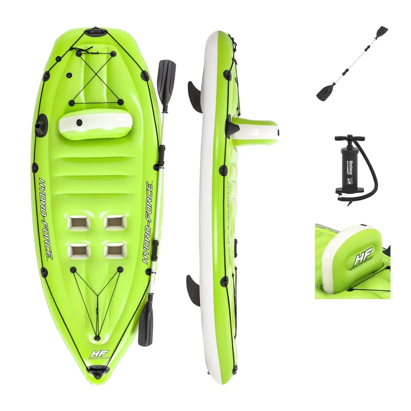 Koracle 65097 Aufblasbares Angelkajak Set Ruderboot 2,70 m x 1,00 m
