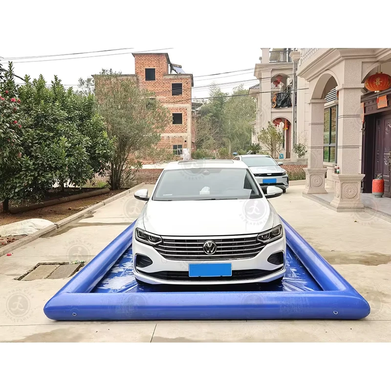 Tapete de Lavagem Inflável para SUV e Caminhões L6.5MxW3.5M, Tapete de Garagem Pesado para Lavagem de Carros ao Ar Livre