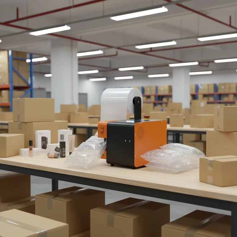 LA600 Ohne Gürtel Hochgeschwindigkeits-23M/min Stabile Füllung Hohlpackung Aufblasbare Tasche Luftblase Kissen Folienmaschine
