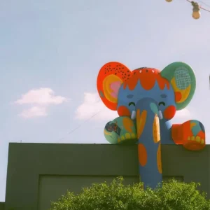 LED Glowing Giant Inflatable Colorful Elephant Model Custom Logo Animal Inflatable Prop for Event Mall Decoration Photo Booth