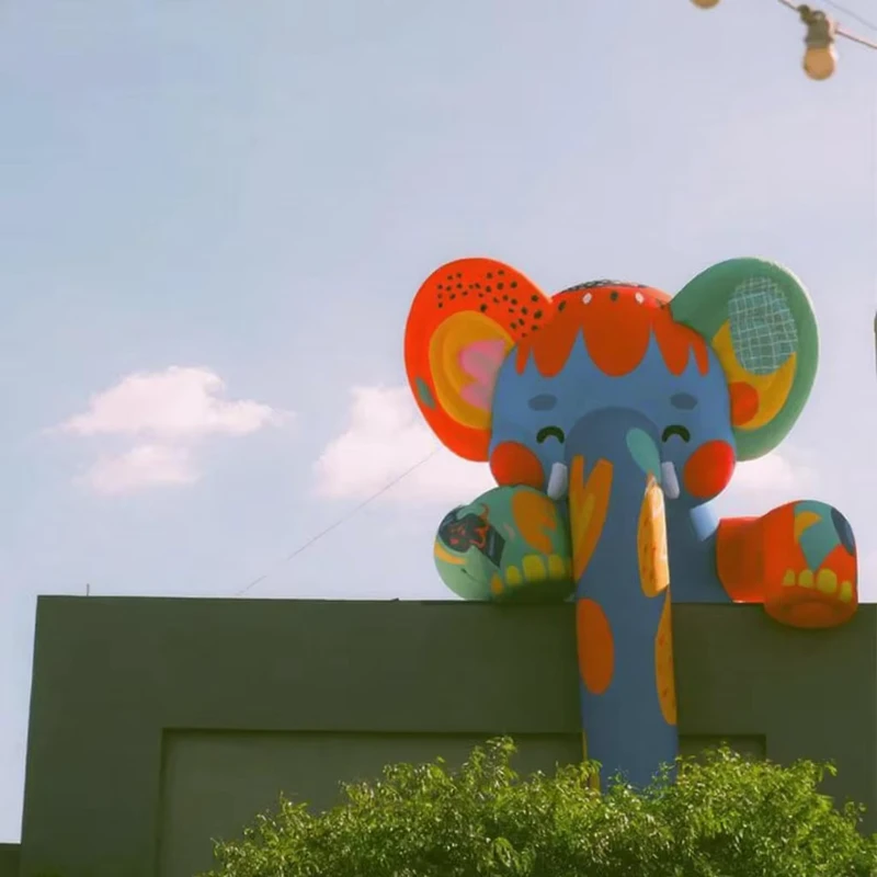 Modèle d'Éléphant Géant Gonflable Coloré LED avec Logo Personnalisé pour Événements, Décoration de Centre Commercial, Photobooth