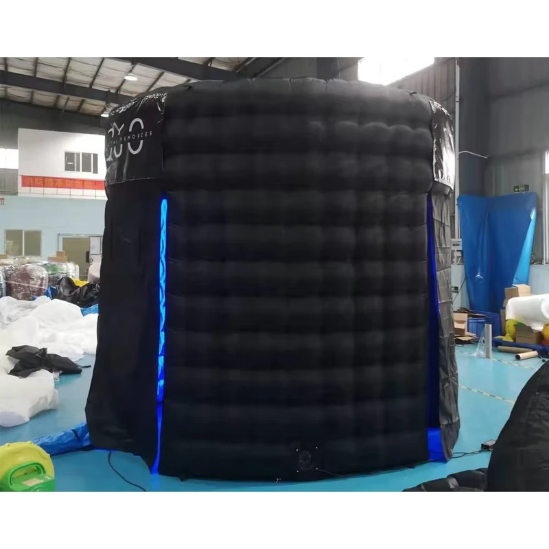 خلفية حاوية فوتوغرافية قابلة للنفخ مع إضاءة LED وإكسسوارات كشك تصوير 360