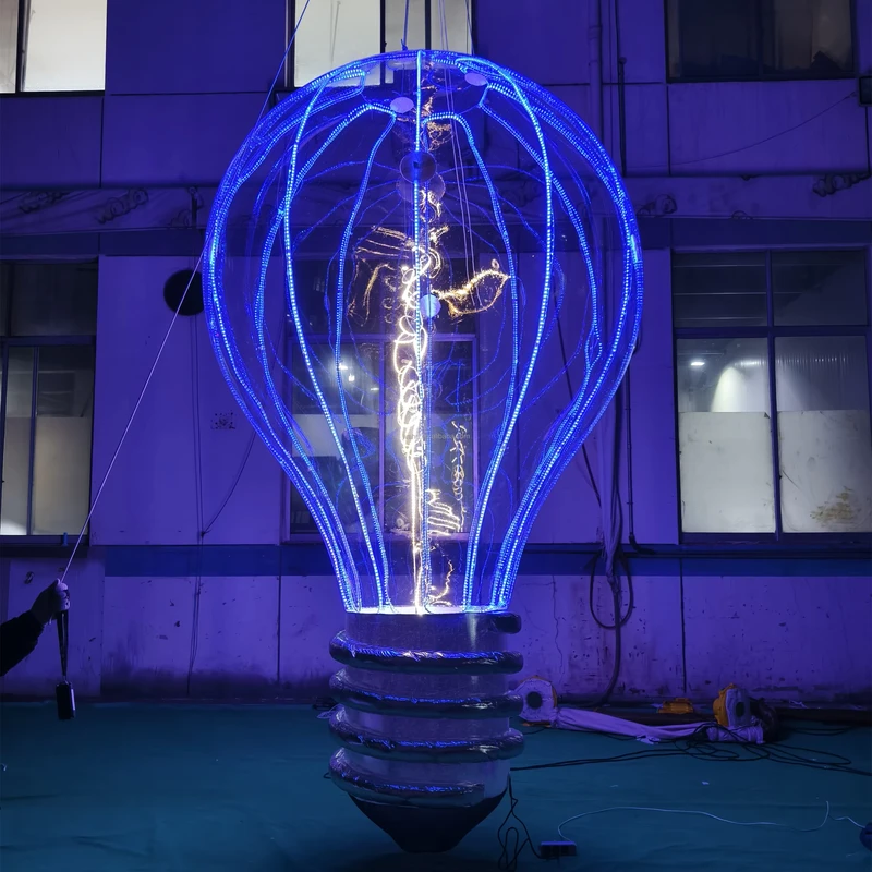 LED Light Inflatable Light Bulb Model With Logo for Event Party Decoration