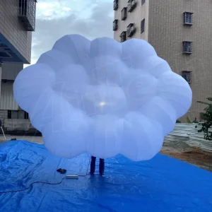 LED Lighting Advertising Inflatable Hanging Cloud Event Stage Decoration Ceiling Balloon Plug Powered Built In Fan Easy Setup
