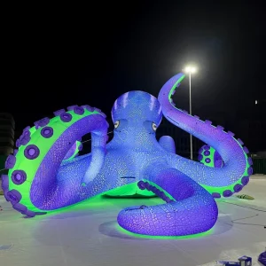 LED Lighting Blue Inflatable Octopus with Tentacles 14M Event Decoration Inflatable Octopus Tentacle Inflatable Sea Animal Model